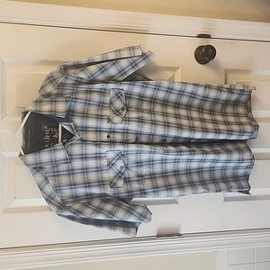 Kuhl Button Up Shirt Outdoor Hiking Sweat Wicking Button Down Plaid Mountain
